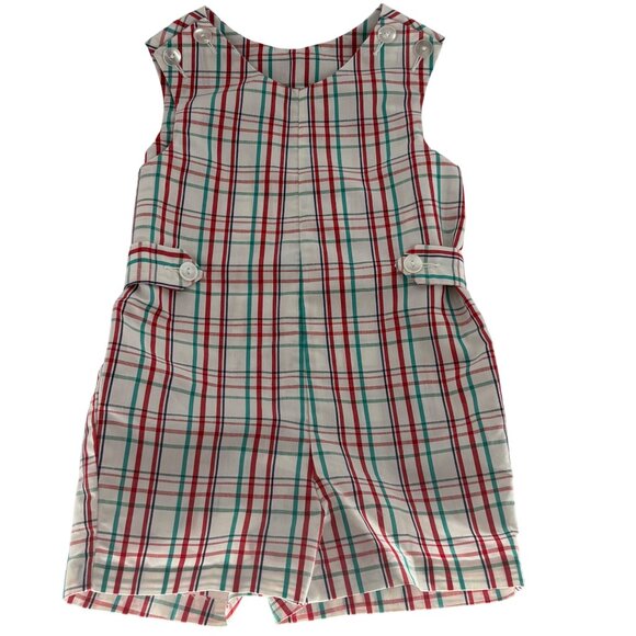 Imp Originals Inc. Boys Plaid Sleeveless Romper Size 3T Red/Green - Picture 1 of 4